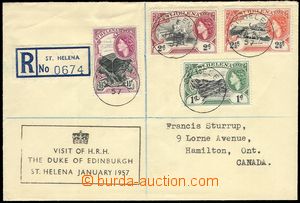 75707 - 1957 Reg letter to Canada, with Mi.124-127, CDS St. HELENA/ 