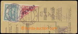 75741 - 1919 parcel dispatch card segment franked with. i.a. bisecte