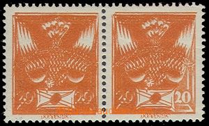 75839 -  Pof.148A, 20h orange, pair, double impression; 1x mint neve