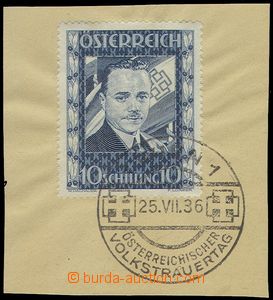 75852 - 1936 Mi.588, Dollfuß, stmp on cut-square with special postm