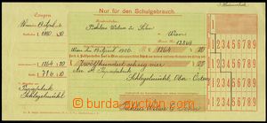 75970 - 1906 CVIČNÉ ZNÁMKY  poštovní spořitelní šek, vyplně