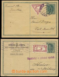 76010 - 1918-19 CPŘ3, dopisnice Karel 8h, 2 ks, 1x dofrank. rak. sp