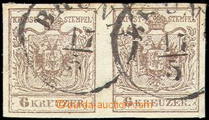 76067 - 1850 Mi.4, MP, 6 Kreuzer, pair, wide margins, CDS BRÜNN 17/