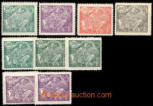 76101 -  Pof.164-169A, comp. 9 pcs of stamps, values 500h and 600h  