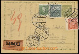 76137 - 1935 CDV49, 50h Znak, zaslaná Ex do Vídně, dofr. zn. 20h,