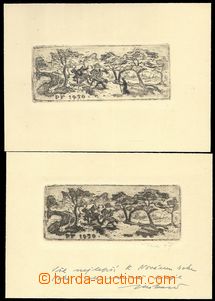 76383 - 1949 JAŠKA J., sestava 2ks novoročenek, koně, 1x s věnování
