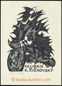76385 - 1964 JANOUŠEK D., ex libris Pištěc, rytina, signováno, rozmě