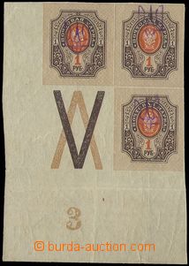 76483 - 1918 Mi.39, block of four Russian stamp. Mi.77- corner with 