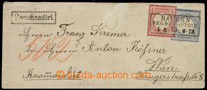 76679 - 1873 Reg letter with Mi.4 + 5 (stamps with light overlap), f