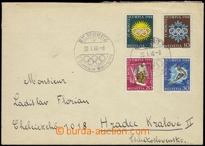 76682 - 1948 dopis vyfr. kompletní sérií Mi.492-5, PR ST. MORITZ/