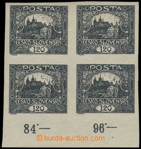 77004 -  Pof.21c, 120h black-grey, block of four with lower margin a