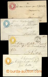 77376 - 1851-55 comp. 4 pcs of Us postal stationery covers, Mi. U3, 