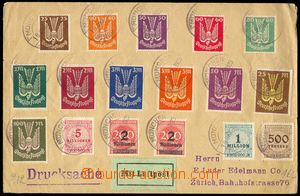 77402 - 1923 years. printed matter to Switzerland, with Mi.210-18, 2