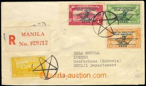 77409 - 1932 Reg letter to Switzerland with Mi.327, 330-32, dumb pos