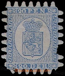 77620 - 1866 Mi.8C Znak,  namodralý papír, 1x chybí zoubek, 1x na