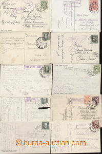 77653 - 1919-1939 POŠTOVNY / ČSR I.  sestava 10ks pohlednic s raz