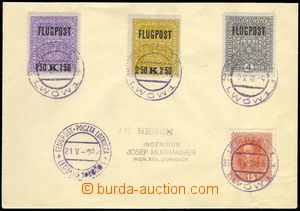 77717 - 1918 AIRMAIL STAMPS  letter with Mi.225x-227x,190, sent by a