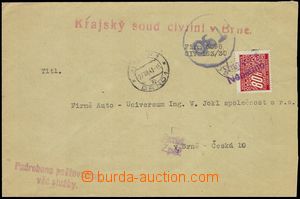 77732 - 1941 úřední dopis v místě, vyfr. dopl. známkou 80h (ú