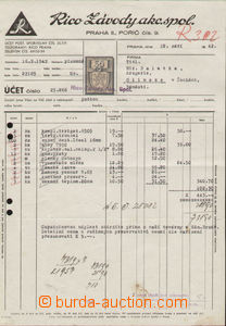 77746 - 1942 Maxa R4, účet fy Rico Závody a.s. Praha, přilepený