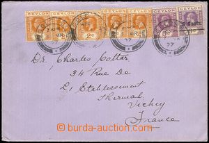 77772 - 1927 dopis adresovaný do Francie, vyfr. výplatními zn. 5x