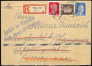 77845 - 1943 vyfrankovaný (!) R-dopis adresovaný na FP 3939, vrác