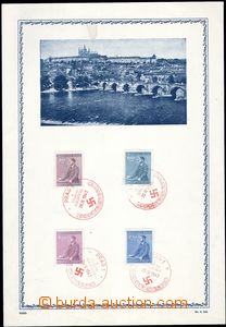 77911 - 1942 PR96, bianco sheet with picture Hradčany used near/in/