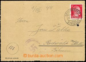 77977 - 1944 C.C. GROSSROSEN  letter-card with pre-printed text to B