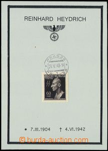 77997 - 1943 pamětní karta soukromého vydání k památce R.Heydr