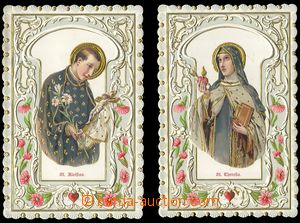 78009 - 19?? comp. 2 pcs of saints pictures, color, decorative margi