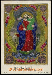 78012 - 19?? obrázek č.80,  sv. Josef nese svaté dítě, barevné