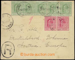 78077 - 1907 Reg letter franked by stmp 5x ½p + 2x 1p Edward VI