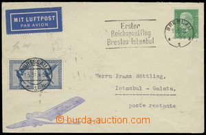 78086 - 1931 air-mail letter with Mi.2x 380, 411, MC BRESLAU/ Erster