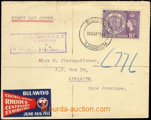 78090 - 1953 Reg letter sent as FDC, with Mi.78, CDS BULAWAYO/ 30 MA