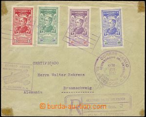 78127 - 1932 Reg and airmail letter franked by complete set Mi.473-7
