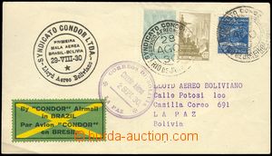 78128 - 1930 airmail letter to Bolivie with Mi.326, 327 + surtax sta