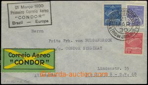 78129 - 1930 airmail letter to Germany with 500Rs postage stmp + sur