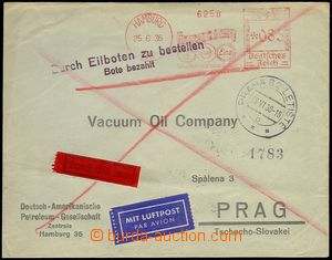 78222 - 1936 Ex+Let-  commercial letter to Prague, meter stmp HAMBUR