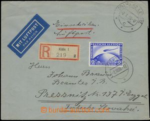 78239 - 1936 Reg and airmail letter to Czechoslovakia franked with. 