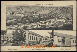 78345 - 1918 NEMOCHOVICE - 4-view, pub, school, shop; Us, bumped cor