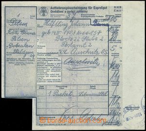78383 - 1943 KT AUSCHWITZ  formulář balíkové spěšniny do KT Au