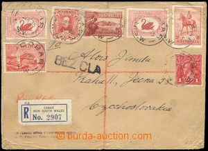 78456 - 1935 R dopis do Prahy, pestrá frankatura 7ks zn., DR COBAR/