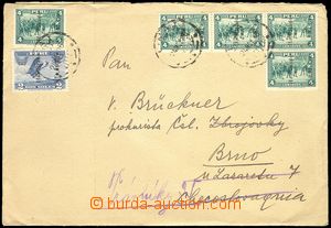 78534 - 1936 letter greater format to Czechoslovakia, with Mi. 5x 33