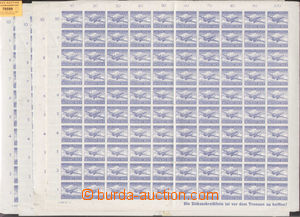 78599 - 1942 Mi.1B, comp. 7 pcs of complete 100-stamps. sheets, saw 