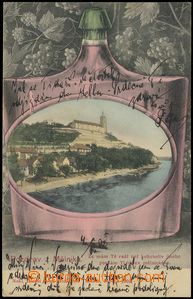 78638 - 1902 MĚLNÍK, collage with bottle/-s, colored, long address