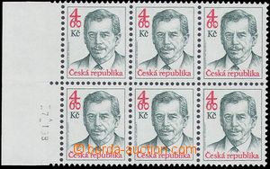 78752 - 1998 Pof.168, Havel, 6-blok s levým okrajem a datem tisku 7