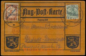 78857 - 1912 předtištěný lístek letecké pošty vyfr. zn. Gelbe