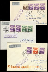 78877 - 1943 comp. 6 pcs of entires delivered the first flight, from
