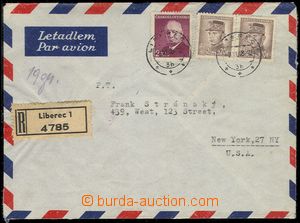 78897 - 1948 R+Let-dopis do USA, vyfr. zn. Pof.428 2x, 465, DR Liber
