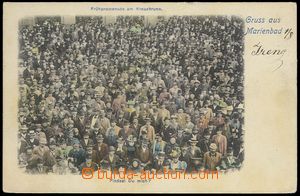 79007 - 1900 MARIÁNSKÉ LÁZNĚ (Marienbad) - dav lidí, kolorován