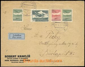 79205 - 1937 air-mail letter to Budapest, franked with. Pofis. 2x L7